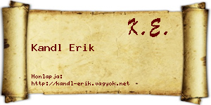 Kandl Erik névjegykártya